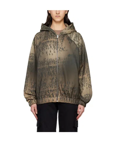 Misbhv Hooded Long-sleeved Casual Jacket In Brown