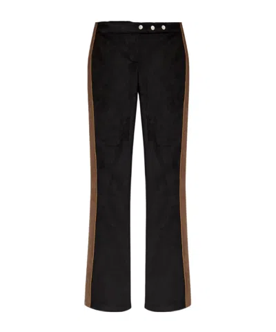 MISBHV STRIPE-DETAIL FLARED TROUSERS