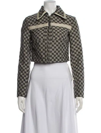 Pre-owned Misbhv Houndstooth Print Biker Jacket In Multi