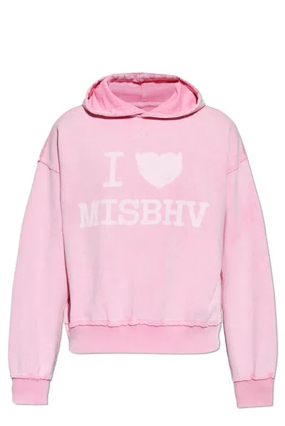 Misbhv Logo-print Cotton Hoodie In Pink