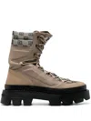 Misbhv Ibiza Jacquard-monogram Boots In Neutrals