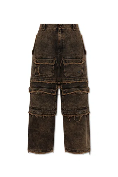 Misbhv Ibiza Oversize Cargo Jeans In Brown