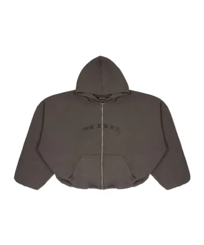 Misbhv Inflated Mbh Devil Zipped Hoodie In Brown