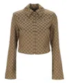 Misbhv Printed Letter Cotton-padded Jacket In Brown