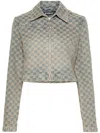Misbhv Blue Monogram Denim Jacket In Blue