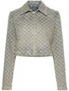Misbhv Blue Monogram Denim Jacket In Blue