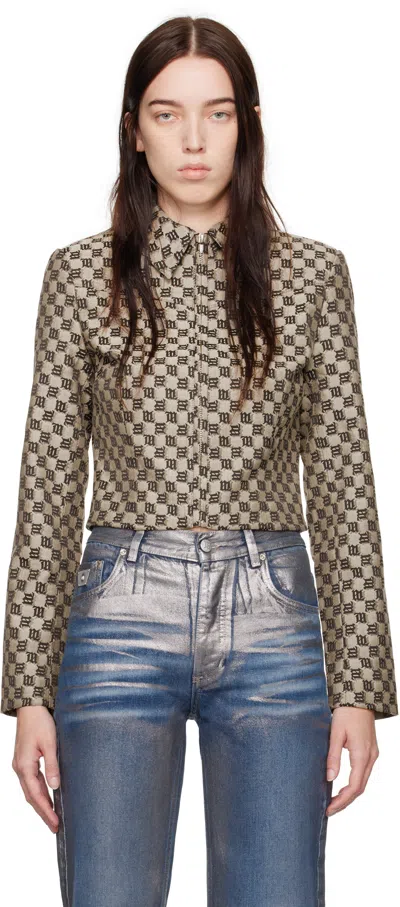 Misbhv Jacquard Canvas Monogram Cropped Jacket In Mlc