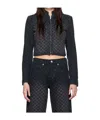 Misbhv Black Jacquard Monogram Denim Jacket In Black