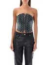 Misbhv Women's Jacquard Denim Monogram Corset Top In Blue