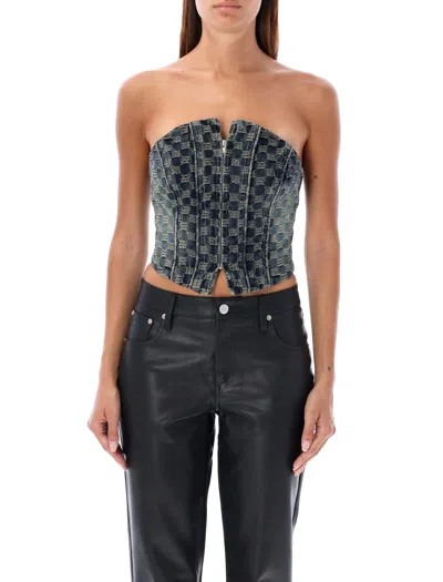 MISBHV JACQUARD DENIM MONOGRAM CORSET