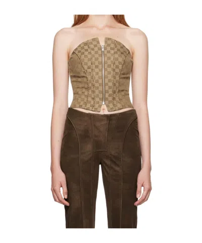 MISBHV JACQUARD MONOGRAM CORSET TOP
