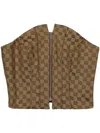 Misbhv Jacquard Monogram Corset Top In Neutrals