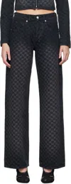 Misbhv Jacquard Monogram Jeans In Black