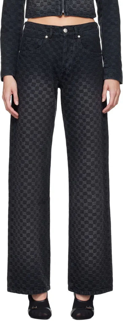 Misbhv Jacquard Monogram Jeans In Black