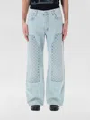 Misbhv Monogram-embroidered Carpenter Denim Trousers In Blue