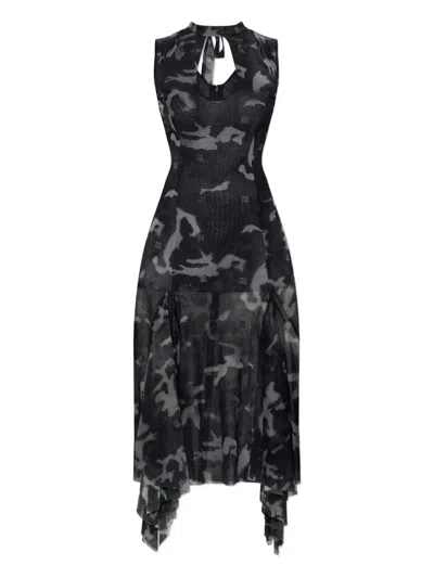 Misbhv Keyhole-neck Asymmetric Dress In Black