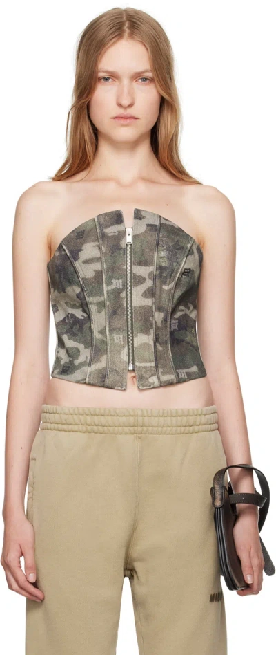 Misbhv Khaki Camo Denim Top In Mlc