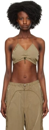 Misbhv Khaki Drawstring Bra In Khaki