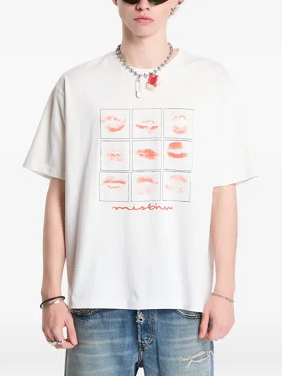 Misbhv Kiss Xoxo Crew-neck T-shirt In White