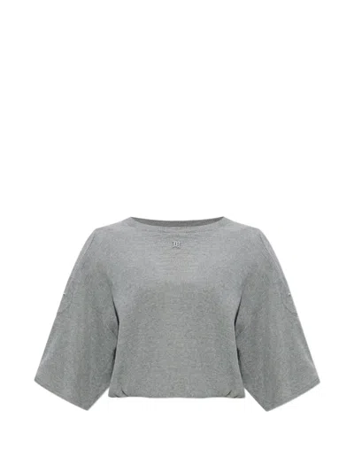 Misbhv Knitted Cropped T-shirt In Gray