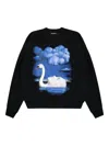 Misbhv La Donna Del Lago Graphic Crew-neck Sweater In Black