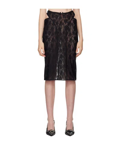 MISBHV MISBHV LACE CUT OUT MIDI SKIRT