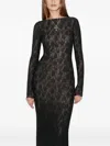 Misbhv Lace Flower Maxi Dress In Black