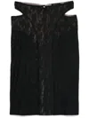 Misbhv Black Lace Cut Out Midi Skirt In Black