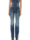Misbhv Lara Laced Flare Leg Jeans In Blue