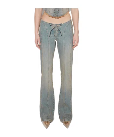 Misbhv Lara Low-rise Flared Jeans In Gray