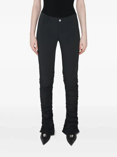 Misbhv Lara Ruched-detail Trousers In Black
