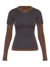 Misbhv Double-layer Color-block T-shirt In Brown