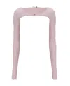 Misbhv Layered Mesh Long-sleeve Top In Pink