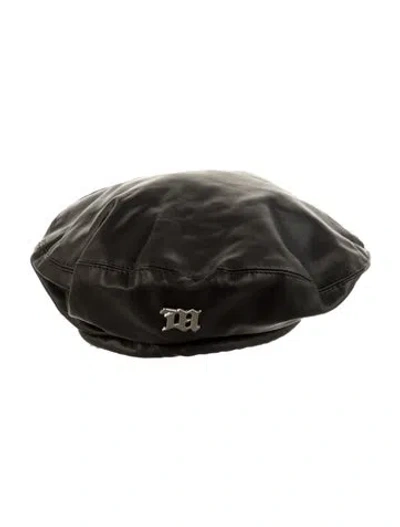 Pre-owned Misbhv Leather Beret In Black