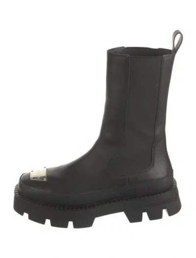 Pre-owned Misbhv Leather Chelsea Boots In Black