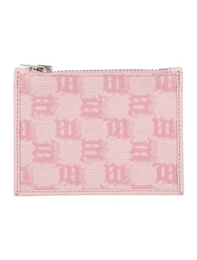 Pre-owned Misbhv Leather Graphic Print Card Holder In Pink