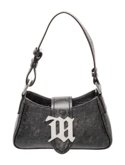 Pre-owned Misbhv Leather Shoulder Bag In Grey