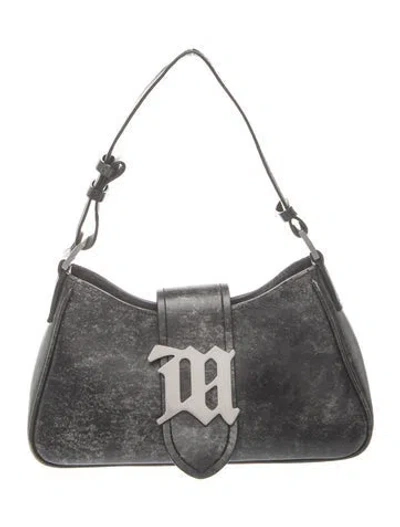 Pre-owned Misbhv Leather Shoulder Bag In Grey