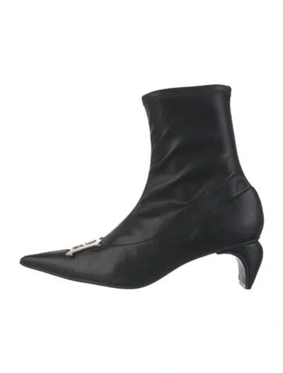 Pre-owned Misbhv Leather Sock Boots In Black