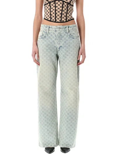MISBHV LIGHT BLUE MONOGRAM DENIM JEANS