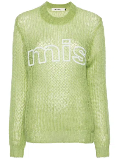 Misbhv Logo-print Brushed Jumper In Green