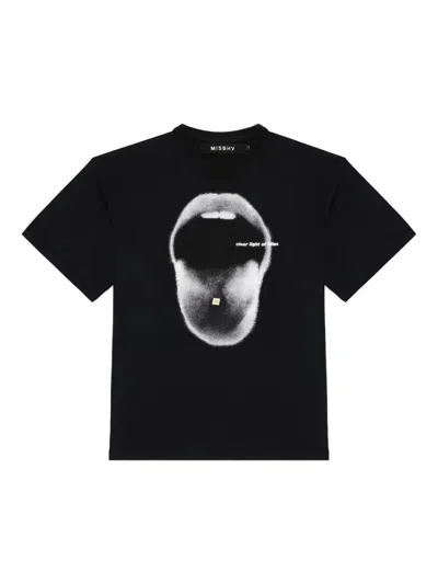 Misbhv Lips T-shirt In Black