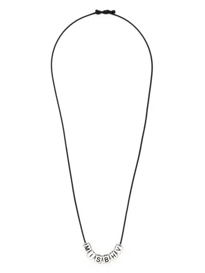 Misbhv Logo-charm Cord Necklace In Silver