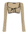 Misbhv Monogram Crop Top In Nude