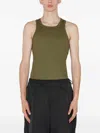 Misbhv Logo-embroidered Crew-neck Tank Top In Green