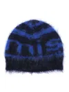 Misbhv Logo Intarsia Knitted Beanie In Blue