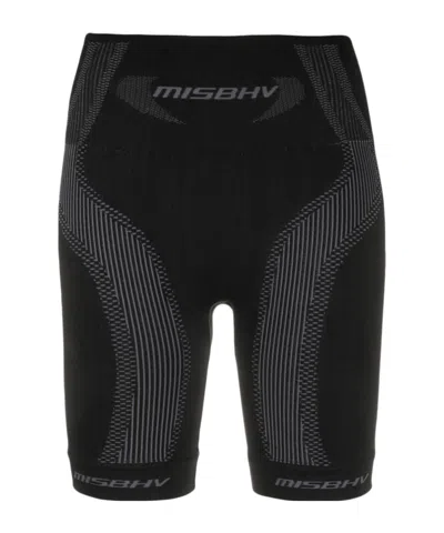 Misbhv Logo Intarsia-knit Cycling Shorts In Black