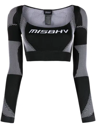 Misbhv Logo-print Crop Top In Black