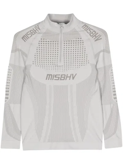 Misbhv Gray Jacquard Turtleneck In Light Grey