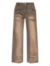 Misbhv Logo-patch Jeans In Brown